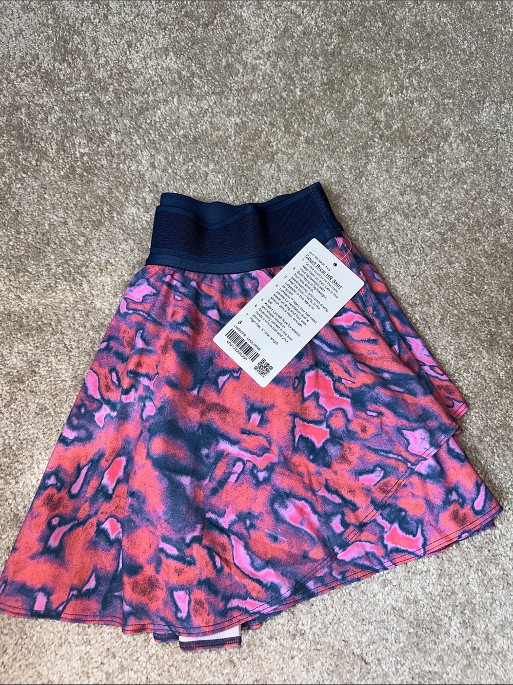 lululemon athletica Pink & Navy Abstract Skater Skirt